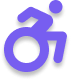 Icon of a person using a wheelchair in motion.
